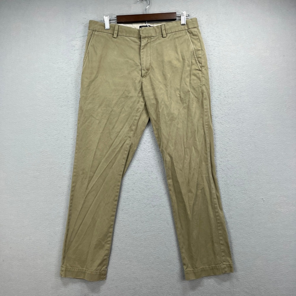Banana Republic Aiden Chino Pants Mens 32x28* Khaki Tan Slim Fit Preppy Classic